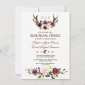 Invitation Dîner de répétition florale Burgundy (Devant)