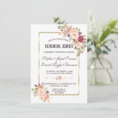 Invitation Dîner de répétition florale Burgundy Marsala (Debout devant)