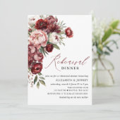 Invitation Dîner de répétition florale Burgundy moderne (Debout devant)