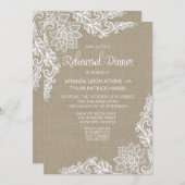 Invitation Dîner de répétition florale Burlap & Lace Invitati (Devant / Derrière)