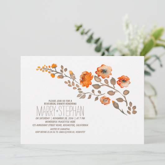 Invitation dîner de répétition florale d'automne (Debout devant)