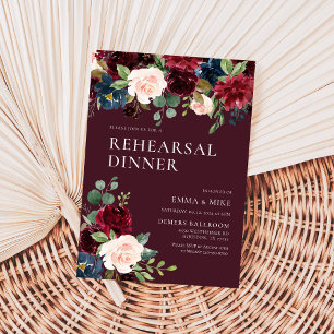 Invitation Dîner de répétition florale de Bourgogne Invitatio