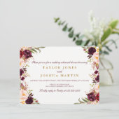 Invitation Dîner de répétition florale de Bourgogne Invitatio (Debout devant)