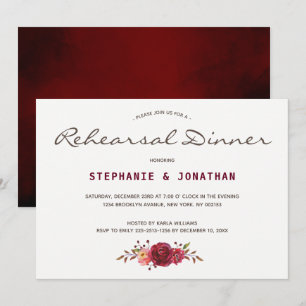 Invitation Dîner de répétition florale de la Bourgogne Marsal