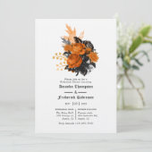 Invitation Dîner de répétition florale de Shabby noir et oran (Debout devant)