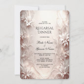 Invitation Dîner de répétition florale d'ivoire blanc (Devant)