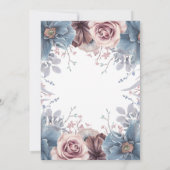 Invitation Dîner de répétition florale Dusty Blue et Mauve (Dos)