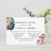 Invitation Dîner de répétition florale élégant (Debout devant)