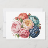 Invitation Dîner de répétition florale élégant (Dos)