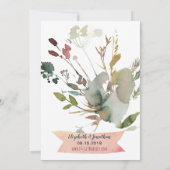 Invitation Dîner de répétition florale Elegant Boho Burgundy  (Dos)