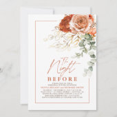 Invitation Dîner De Répétition Florale En Terracotta Brûlé (Devant)