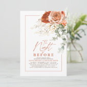 Invitation Dîner De Répétition Florale En Terracotta Brûlé (Debout devant)