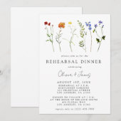 Invitation Dîner de répétition florale fleur sauvage LGBTQ Ga (Devant / Derrière)