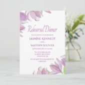 Invitation Dîner de répétition florale Fleurs d'aquarelle vio (Debout devant)