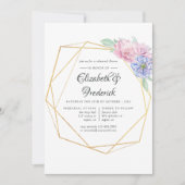 Invitation Dîner de répétition florale géométrique Blush & Mi (Devant)