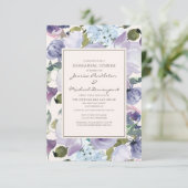 Invitation Dîner de répétition florale Lilac Dusty Blue Cream (Debout devant)