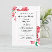 Invitation Dîner de répétition florale Magnolia rose blanc (Debout devant)