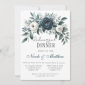 Invitation Dîner de répétition florale Marine & Argent et Ivo (Devant)