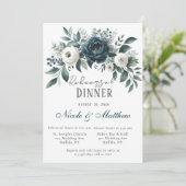 Invitation Dîner de répétition florale Marine & Argent et Ivo (Debout devant)