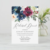 Invitation Dîner de répétition florale Marine, Bourgogne et B (Debout devant)