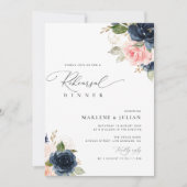 Invitation dîner de répétition florale marine et broussailleu (Devant)
