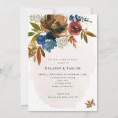 Invitation Dîner de répétition florale Marine & Rust Boho (Devant)