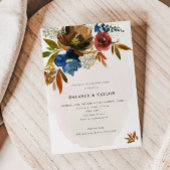 Invitation Dîner de répétition florale Marine & Rust Boho