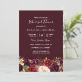 Invitation Dîner de répétition florale Marsala Rouge Bourgogn (Debout devant)