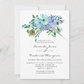 Invitation Dîner de répétition florale Mint et Blue Boho (Devant)