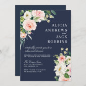 Invitation dîner de répétition florale moderne (Devant / Derrière)