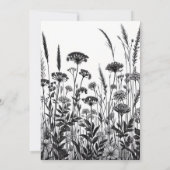 Invitation Dîner de répétition florale noir et blanc (Dos)