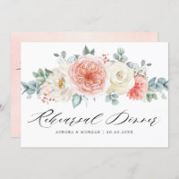 Dîner de répétition florale Peach Pastel