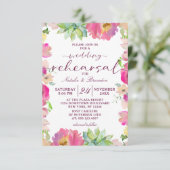 Invitation Dîner de répétition florale rose chic floral Maria (Debout devant)