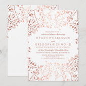 Invitation Dîner de répétition florale rose Gold Baby's Breat (Devant / Derrière)