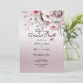 Invitation Dîner de répétition florale rose moderne (Debout devant)