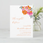 Invitation Dîner de répétition florale rose vif (Debout devant)