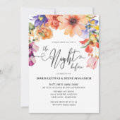 Invitation Dîner de répétition florale rose violet Peach (Devant)