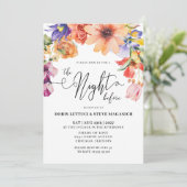 Invitation Dîner de répétition florale rose violet Peach (Debout devant)