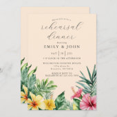 Invitation Dîner de répétition florale tropicale (Devant / Derrière)