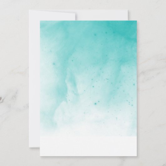 Invitation Dîner de répétition florale turquoise (Dos)