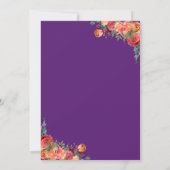 Invitation Dîner de répétition florale violet bordeaux (Dos)