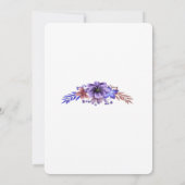 Invitation Dîner De Répétition Florale Violet Et Bleu (Dos)