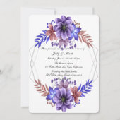 Invitation Dîner De Répétition Florale Violet Et Bleu (Devant)