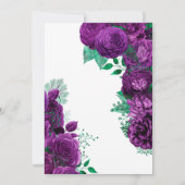 Invitation Dîner de répétition florale violet et vert (Dos)