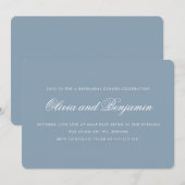 Invitation Dîner de répétition formel Bleu poussiéreux Script (Devant / Derrière)