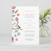 Invitation Dîner de répétition frontalier Eucalyptus Feuille (Debout devant)