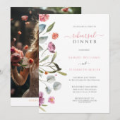 Invitation Dîner de répétition frontalier Eucalyptus Feuille (Devant / Derrière)