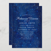 Invitation Dîner de répétition Galaxie Cosmique Étoiles Aquar (Devant / Derrière)