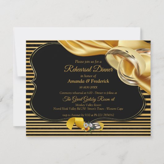 Invitation Dîner de répétition Gatsby Inspiration (Devant)