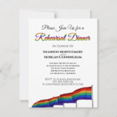 Invitation Dîner de répétition gay pride Rainbow Mariage (Devant)